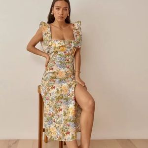 Reformation Amethyst Linen Dress in Countryside